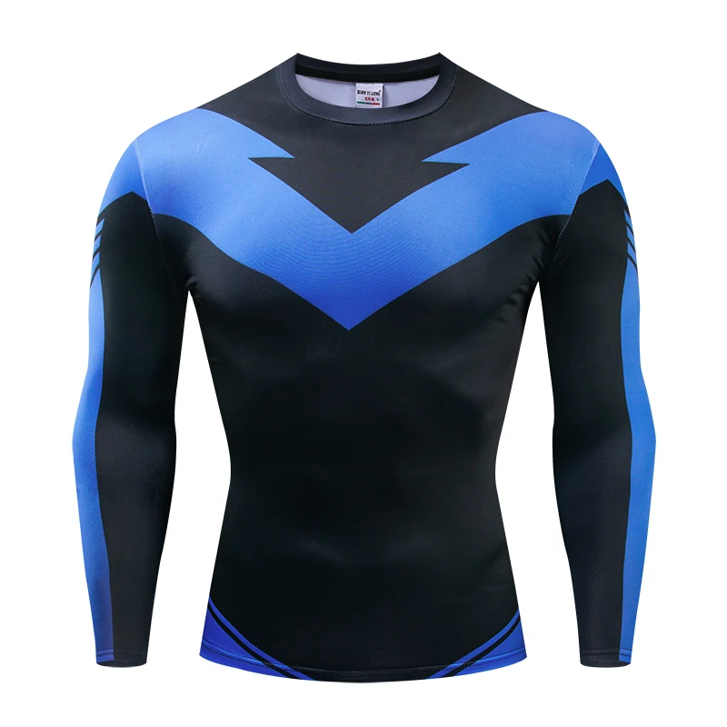 Мужская футболка с длинным рукавом Nightwing компрессионная 3D принтом топы для