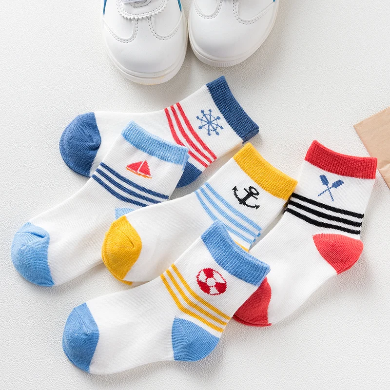 5 Pair/lot Toddle Baby Boy Socks Newborns Cotton Summer Autumn Cartoon Socks Infant Kids Short Socks for 0-2Years