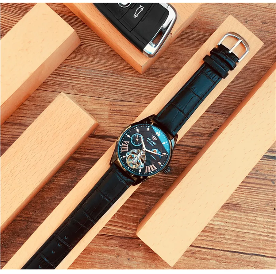 Лидирующий бренд, роскошные часы с каркасом турбийоном, мужские часы, автоматические механические мужские деловые наручные часы, Relogio Masculino, новинка