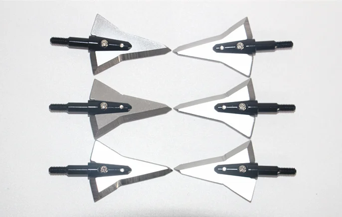

6PCs 125GR Archery Hunting Crossbow Arrowheads Arrow Screwed Points Sharp Blades 1.2" Cut