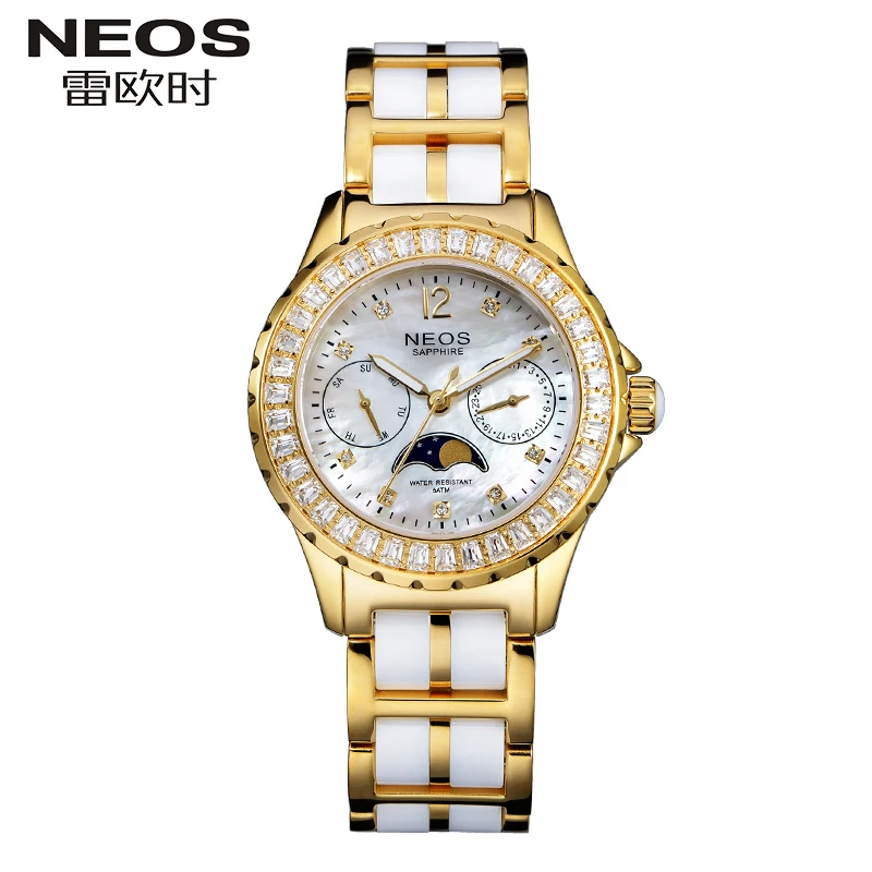 Neos 2017 New Waterproof Fashion Trend Leisure Ceramic Bright ladies watch