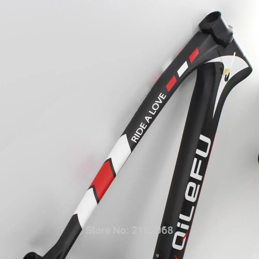 Cheap Brand New QILEFU Mountain bike matte 3K full carbon fibre MTB bicycle disc brake carbon frame thru axle 27.5/29er Free shipping 7