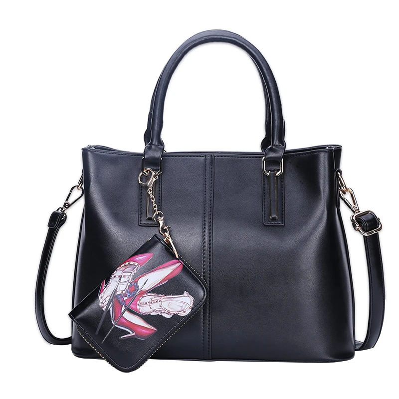 

Fashion PU Leather Shoes Print Casual Women Composite Bag Large Capacity Solid Elegant Women Crossbody Messenger Bags