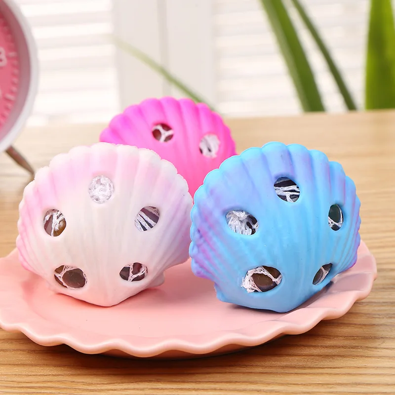 

Cute Creative Shell Shape Grape Ball Pinch Decompression Toy Children Creative Novelty Shell Toy Shooting Prop Decoration Gift