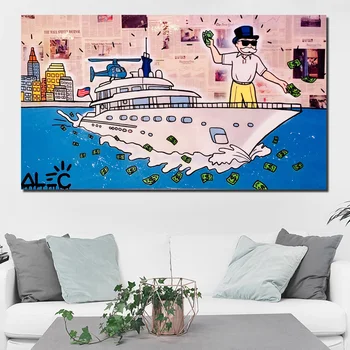 

Alec Monopoly Wolf Of Wall Street Canvas Painting Prints Living Room Home Decoration Modern Wall Art Oil Painting Poster Picture