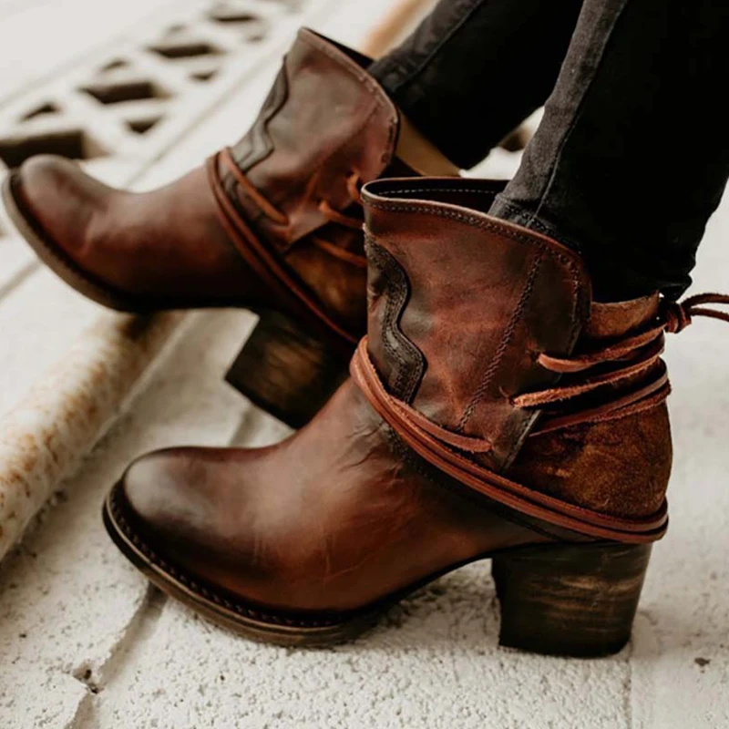 

Women's high heel boots fashion ladies ankle boots PU leather boots plus size 43 botines mujer NB278