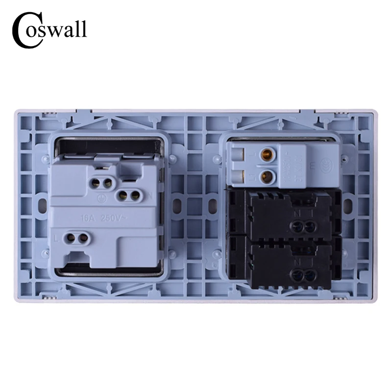COSWALL двойная панель стандарт ЕС настенная розетка + двойное зарядное устройство