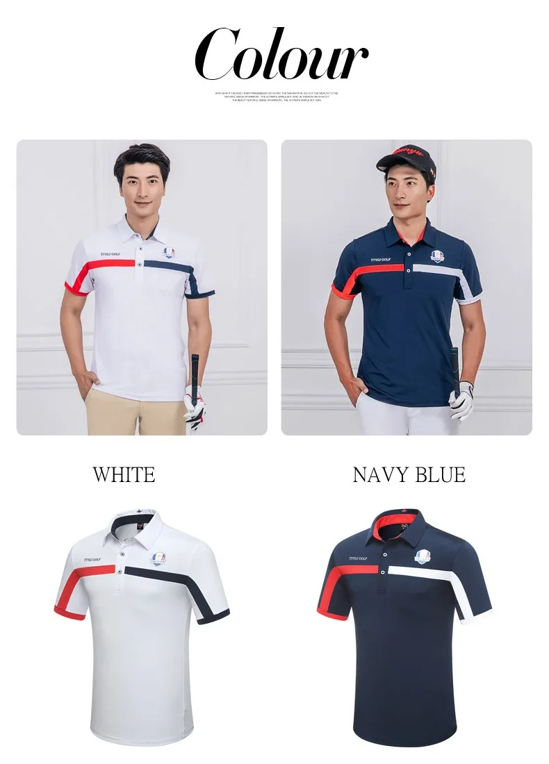 Летняя новая спортивная одежда для гольфа мужская с коротким рукавом дышащая и быстросохнущая футболка Высококачественная Спортивная футболка-поло для мужчин M-2XL