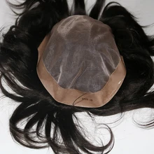 Eversilky Mono база Remy человеческих волос мужской парик замена волос кусок свободный стиль 8x10 скидка черный# 1B