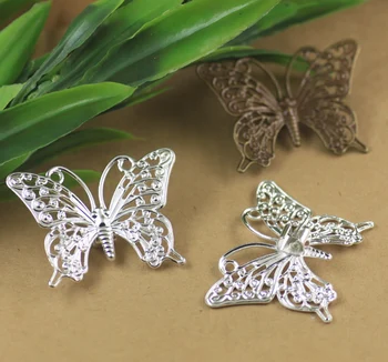 

100pcs Butterfly Hair Sticks vintage Barrettes Hair Bobby Pin clip Hairpin,Antique Bronze/Silver DIY Jewelry finding Accessories