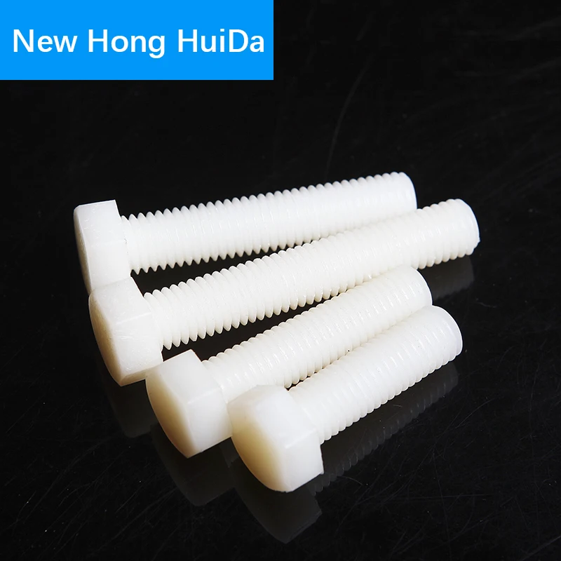 

M4 White Nylon External Hex Screw Metric Threaded Hexagonal Plastic Insulation Machine Bolts