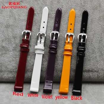 

Children watch band 6mm 8mm 10mm genuine leather straps with stainless steel buckle for fashion women bracelet +2 pcs pins