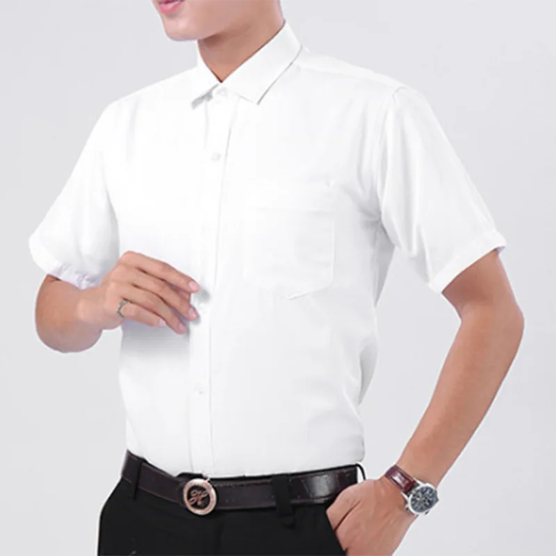Uwback Лето Для мужчин рубашки короткий рукав Твердые Формальные рубашки Slim Fit Мода Бизнес рубашки человек сорочка Свадебные XA586