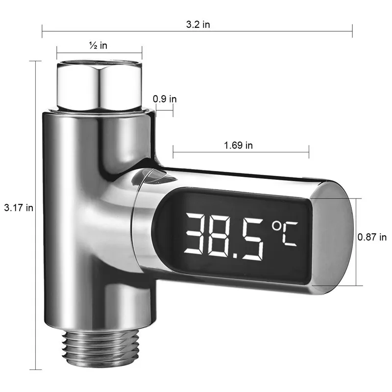 Goede LW 101 Led Display Thuis Water Douche Thermometer Flow Water Temperture Monitor Led Display Douche Thermometers