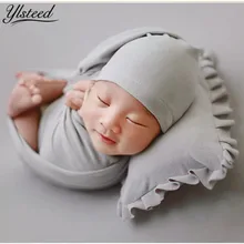 4 шт. набор новорожденный реквизит для ребенка фотография фон ткань новорожденный стрейч обертывание шляпа фотосессия Подушка фотографическое одеяло