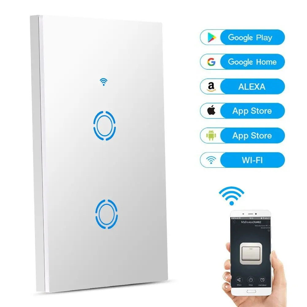 WIFI светильник Smart In wall Голосовое управление Сенсорное и приложение дистанционное