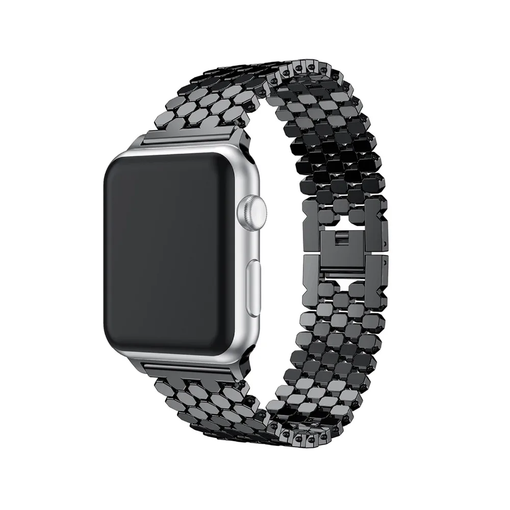 Ремешок из нержавеющей стали для Apple watch band 38 мм 42 металлический звеньевой браслет