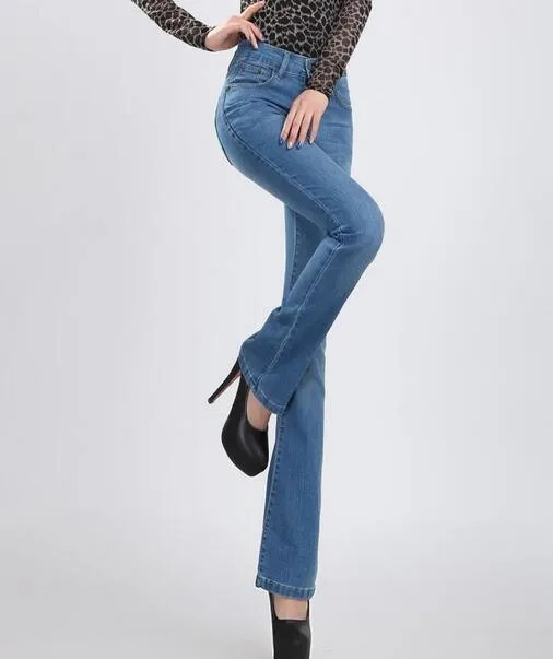 Новое поступление, женские расклешенные брюки, высокая талия, джинсы, Ретро стиль, широкие джинсы