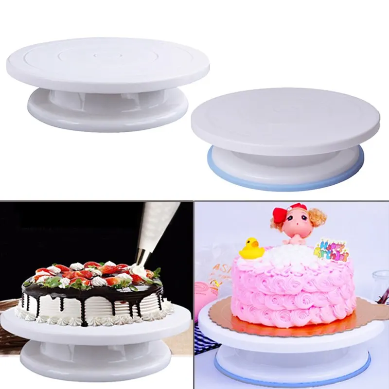 Пластиковый поворотный стол для торта, сделай сам, подставка для торта, вращающийся стол для торта, кухонные принадлежности, инструмент для украшения выпечки