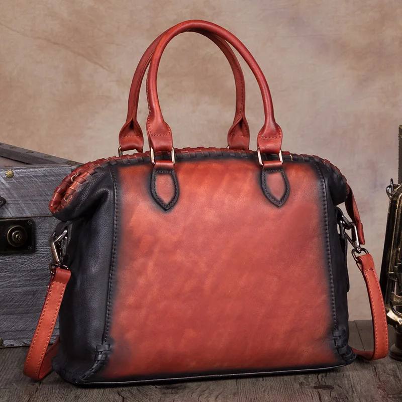 Винтажная женская сумка ручной работы из натуральной кожи на плечо для улицы и