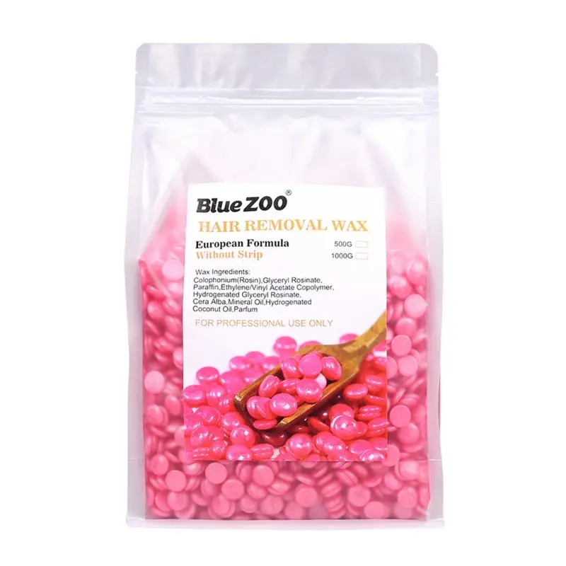 1000g Hard Wax Beans Pellet Waxing Bikini Depilacion Hot Film Flawlessness Hair Removal Bean Hair Removal Spray Bean No Strip - Цвет: Rose