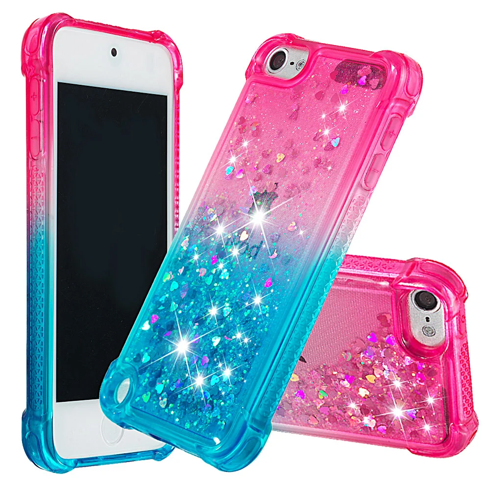 Bling Diamond Glitter Case For Apple iPod Touch 6 Coque 5 Liquid Quicksand Floating Sparkle Flowing Cover |