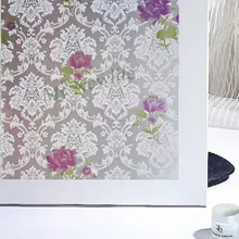 Витражи пленка для окна непрозрачная стеклянные наклейки фиолетовая Роза flowersсамоклеящиеся балкон спальня Декор для дома из ПВХ фильмы 60*500 см