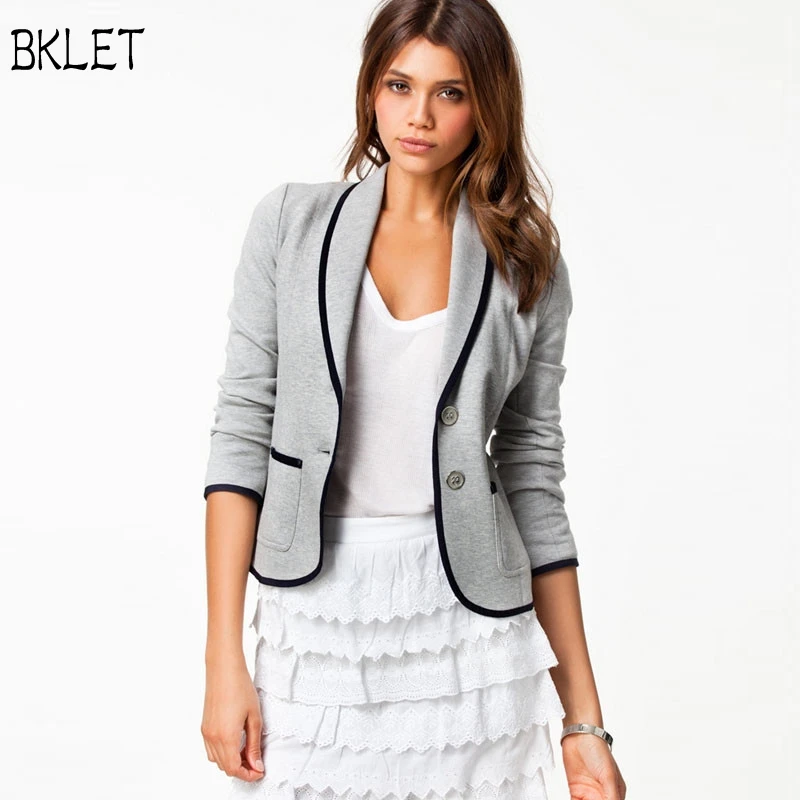 

2018 Autumn Womens Stripe Blazer Suit Long Sleeve Two Button Small Suit Jacket Female Participants In Ladies Blazer Coat Jacket