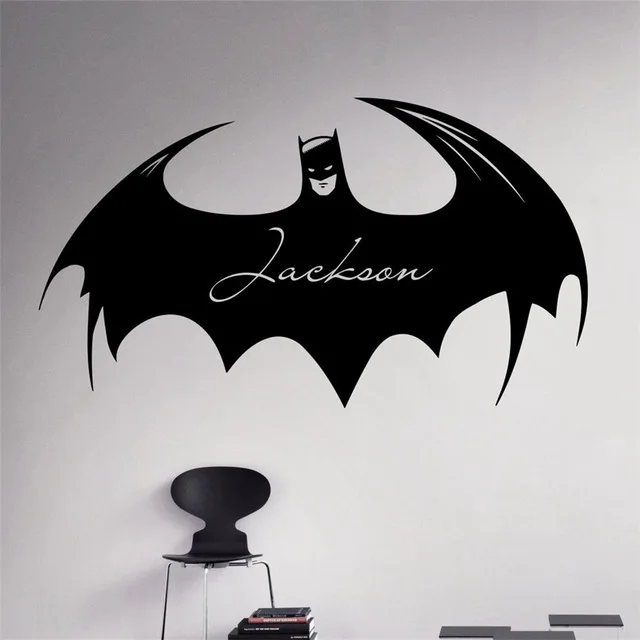 Custom Personalized Names Wall Decal Batman Comics Vinyl Sticker Decals