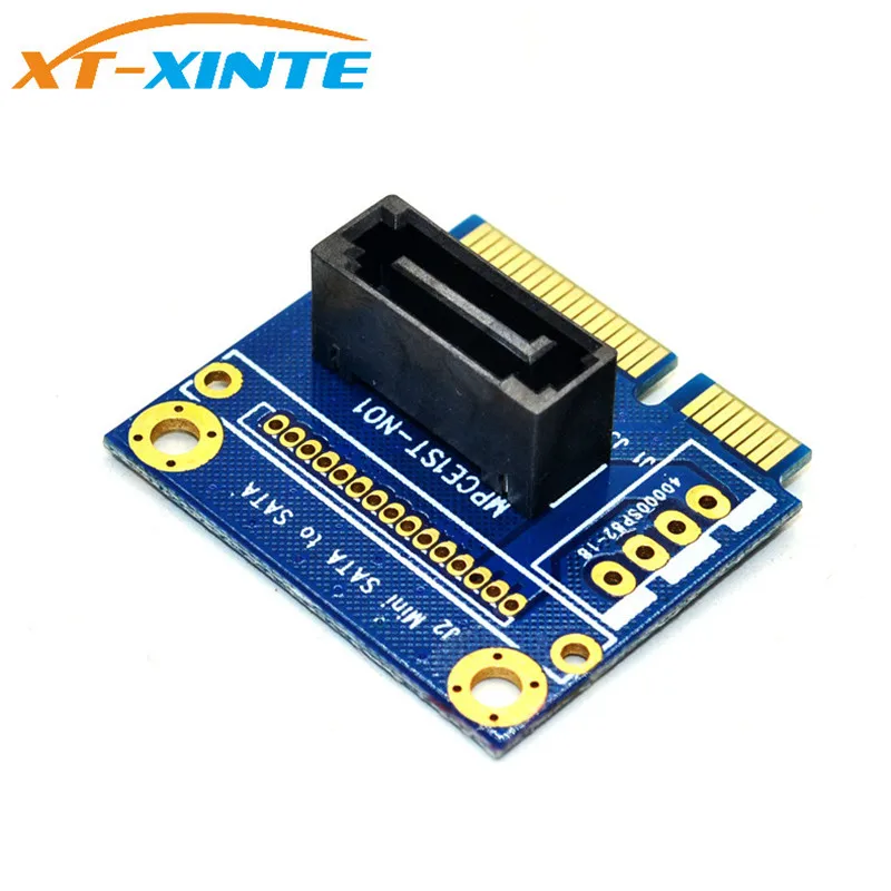 XT-XINTE mSATA-SATA конвертер карты Mini SATA на 7Pin PCI-e плата адаптера расширения половинного размера для 2," 3,5" HDD SSD жесткий диск