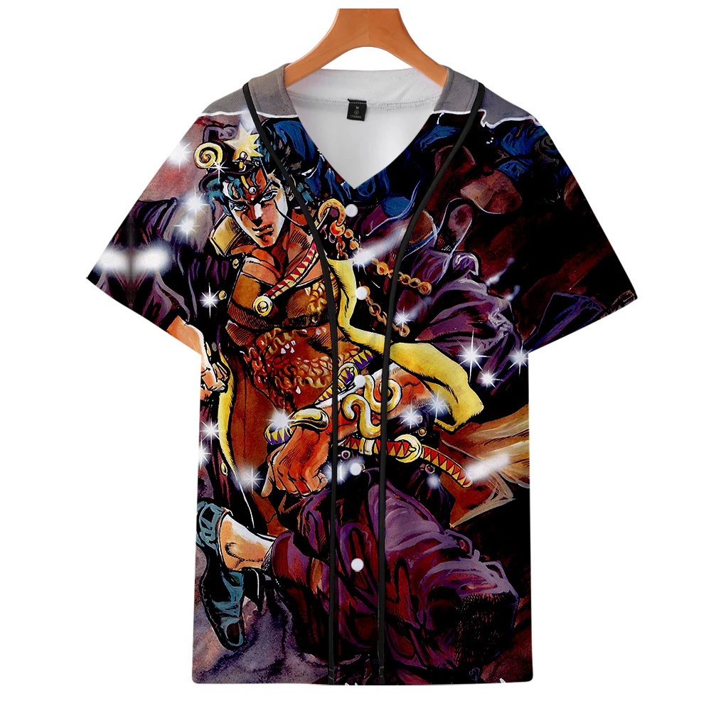 Мужская/Женская Повседневная Бейсбольная Футболка JOJO модная базовая футболка с
