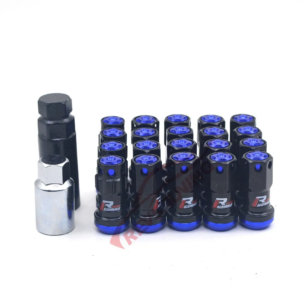 Blue Золотая Кепка M12 12x1,5 12x1,25 безопасная гоночная композитная гоночная Гоночная машина обода колеса гайки фиксирующие гайки для Honda Toyota - Название цвета: Blue