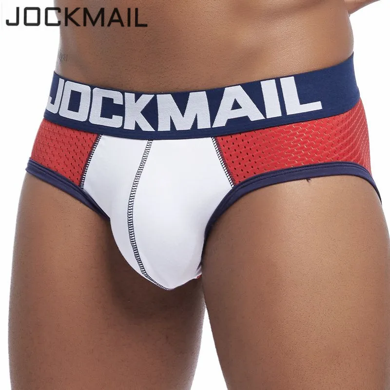 Трусы брифы JOCKMAIL мужские сетчатые Брендовое нижнее белье дышащие трусы слипы