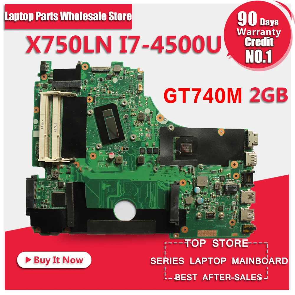 С i7-4500U GeForce GT740M 2 Гб X750LN материнский кабан для ASUS X750LN X750L K750L Материнская плата ноутбука X750LB 100% тесты