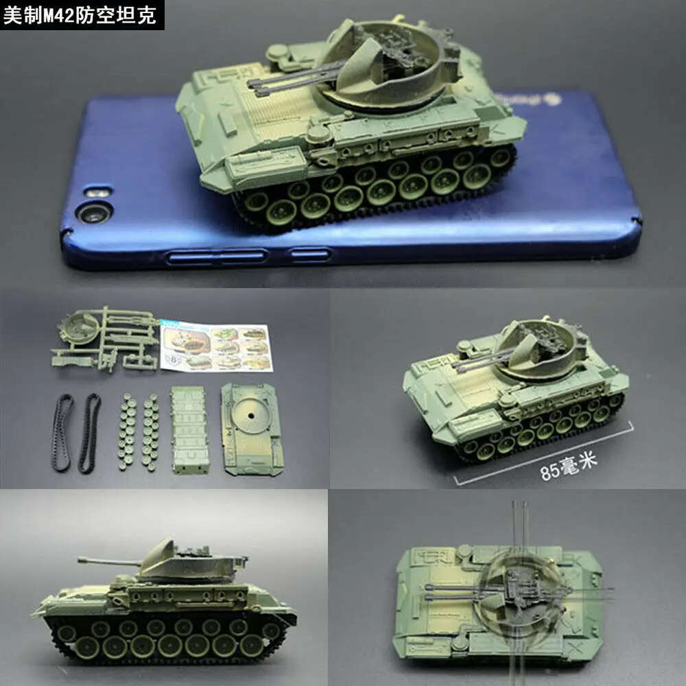 1/72 4D Танк Модель для сборки комплект T72-M1 JSU-152 M1 Пантера II битва колесница серии мировой войны Танк Игрушка модель - Цвет: M42 ANTI-SIRCRAFT