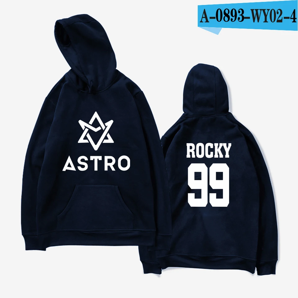 Frdun Tommy Kpop ASTRO Hoodies Moletom STAR Group Spring Women/Men Harajuku Sweatshirt Casual Hoodie Men/Women Clothing - Цвет: navy blue