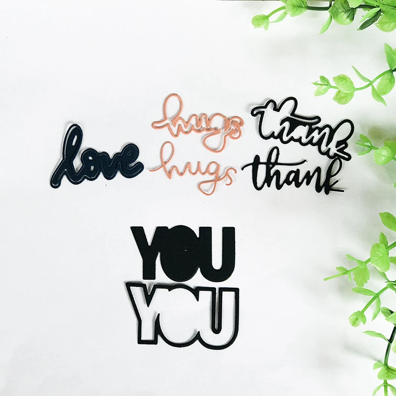 

Thank You Love Letters Metal Cutting Dies for Scrapbooking DIY Album Embossing Folder Paper Card Maker Template Decor Stencils