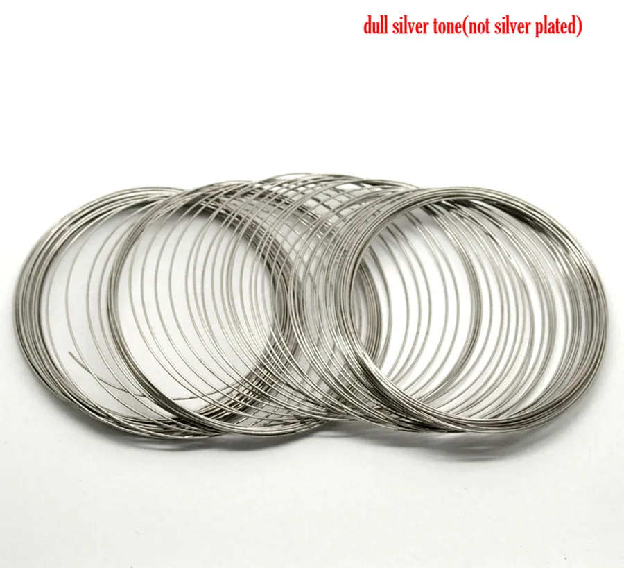 Doreenbeads الصلب الذاكرة سلك الديكور أساور المكونات جولة الفضة لهجة ل diy مجوهرات جعل 7 سنتيمتر-7.5 سنتيمتر ديا ، 45 الحلقات