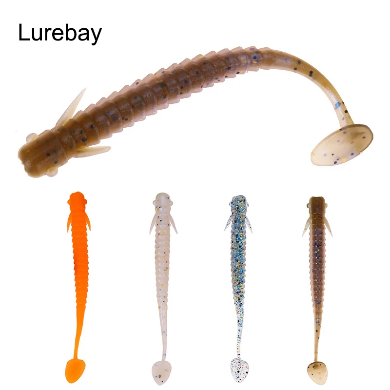 Lurebay 8 шт./лот яркие мягкие приманки 75 мм 2 г искусственные силиконовые бас T хвост