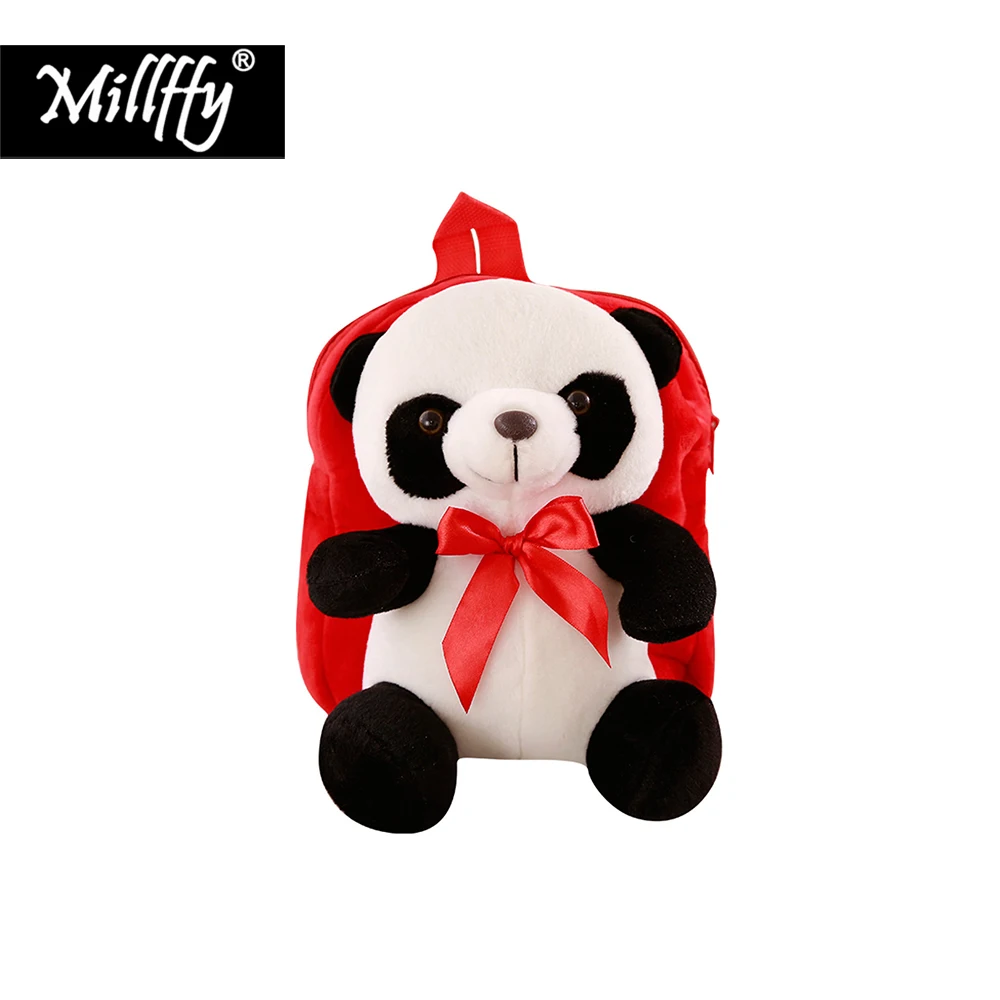 #*Cheap Dropshipping Millffy 30cm Plush Panda Bear Backpack Toddler Kindergarden Stuffed Animals Schoolbag for Kids Gifts