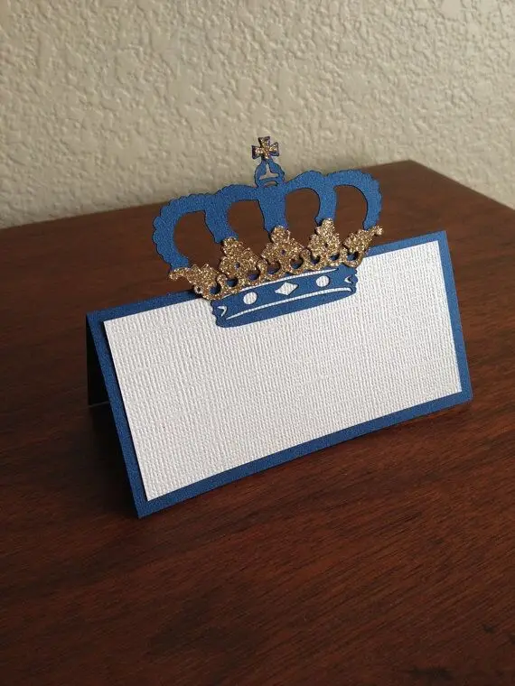 

Crown navy blue Place Card, Greeting Cards,wedding place card,Royal wedding cards