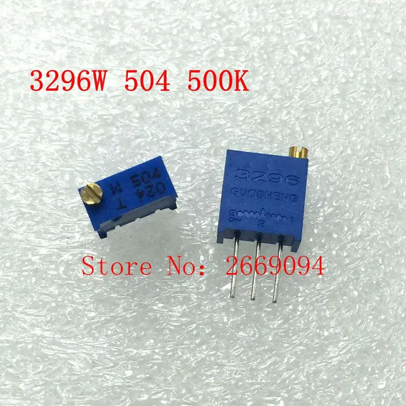 100 шт./лот 3296W-1-504LF 3296 Вт 504 500K Ом Регулируемый многооборотный триммер потенциометр