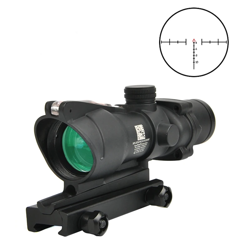 Trijicon ACOG 4X32 оптика из настоящего Волокна Красная точка с подсветкой шеврон стекло травленая сетка тактический оптический прицел охотничий оптический прицел