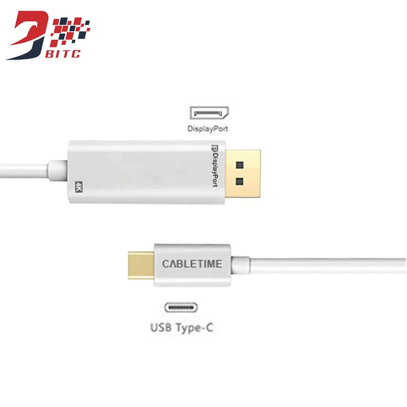 Type C Male to DP Male Adapter USB3.1 C to DisplayPort Cable 4K@60HZ for MacBook Galaxy S9 Huawei P20 Type C Male to DP Male Adapter USB3.1 C to DisplayPort Cable 4K@60HZ for MacBook Galaxy S9 Huawei P20