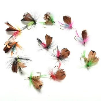 

12 Pcs/Set Fishing Trout Salmon Dry Flies Fish Hook Lures Baits Fishing Accessories Tools Butterfly Dry Fly Hooks