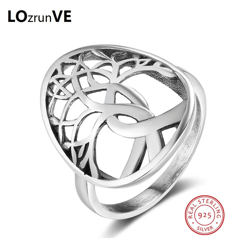 Lozrunve оригинальный действительно S925 стерлингового серебра полые Древо жизни