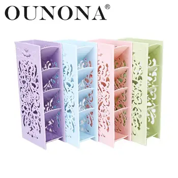 

OUNONA Hollow Table Organizer Carved Desk Storage Shelf Container for Home Office School Supplies