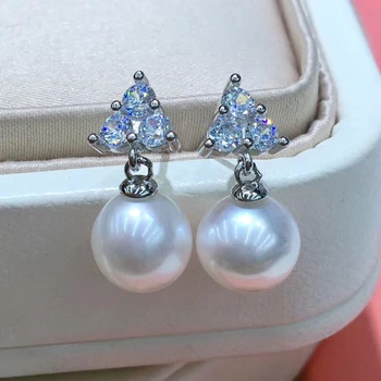 

New Arrival S925 Silver Pearl Earrings Findings Stud Earrings Settings Mountings Parts Mounts for Wedding Gift Bridal Women