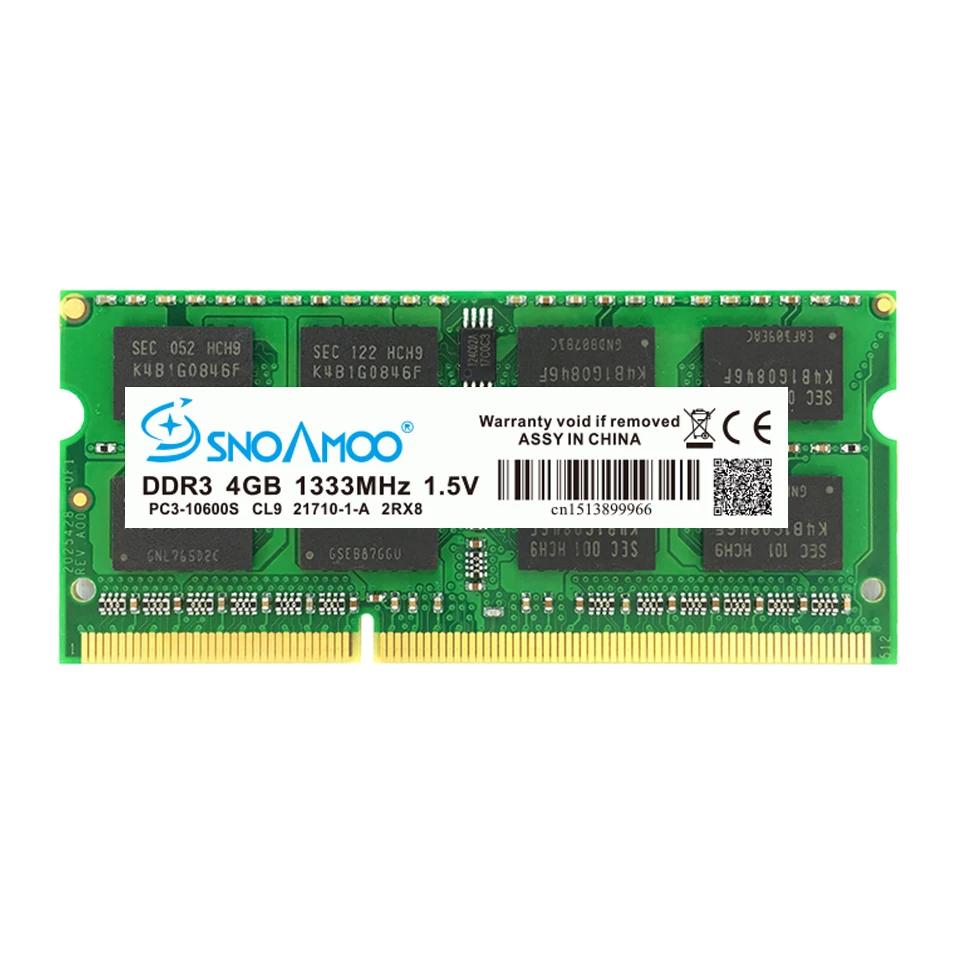 SNOAMOO оперативная память DDR3 для ноутбука 4 Гб 1333/1600 МГц 204 Pin 1 5 в 2Rx8|Оперативная