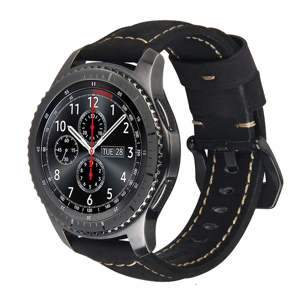 Кожаный ремешок для часов Huami Amazfit Stratos 2 2 S/GTR 47 мм/Galaxy Watch 42 46 мм gear S2 S3 умный браслет 20 мм 22 мм